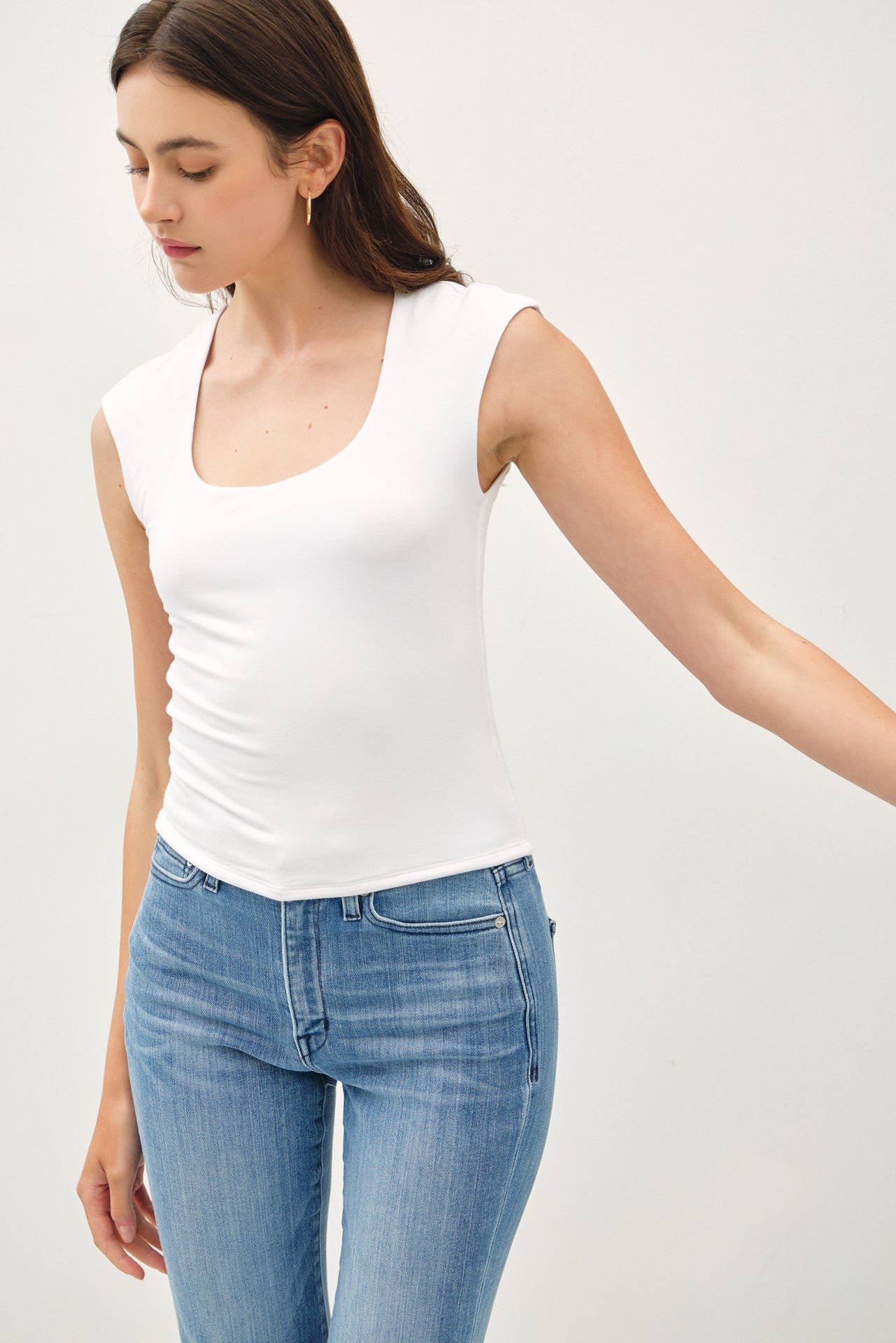 Basic Cap Sleeve tank Knit Top