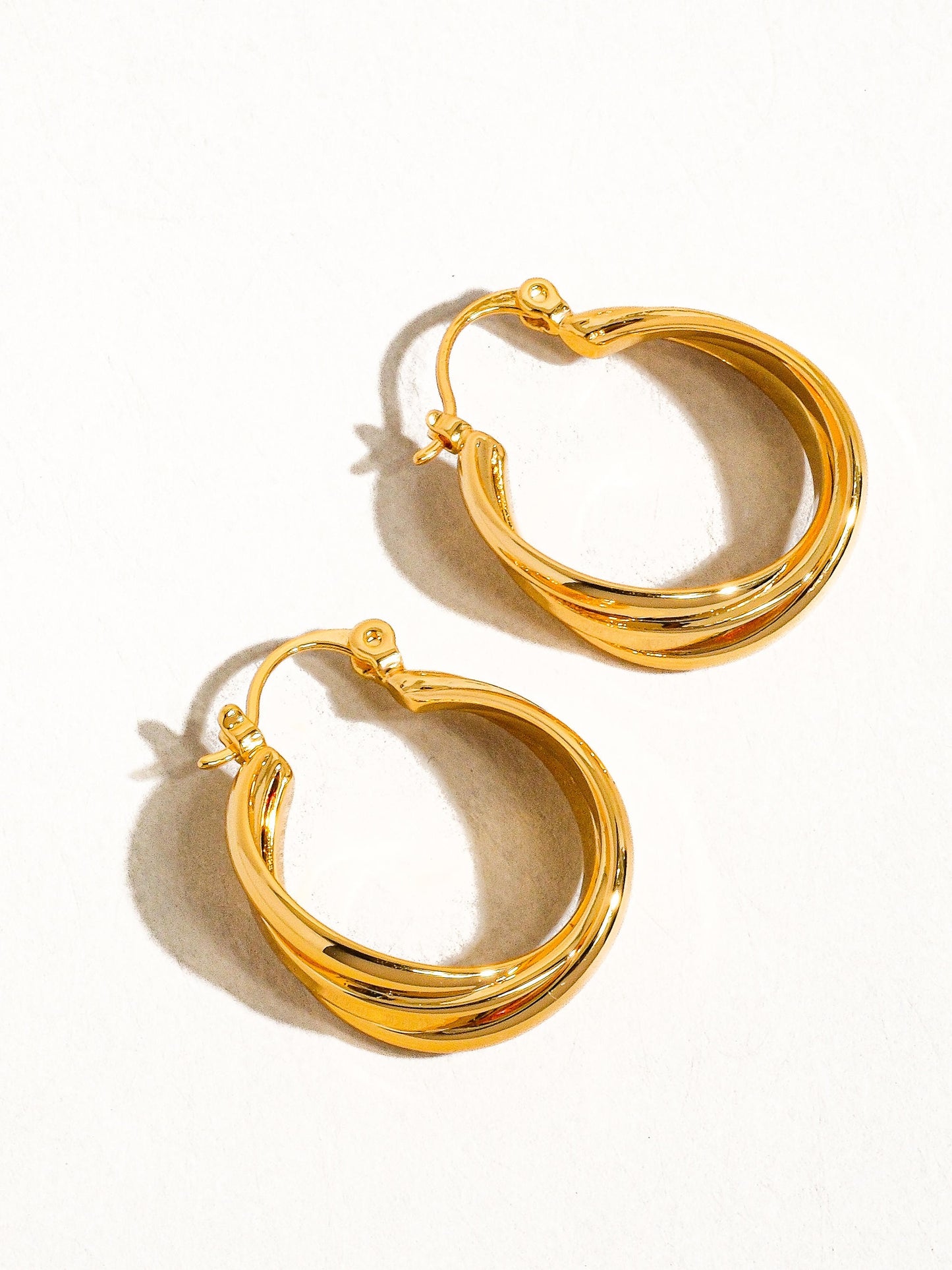 Gold Twisted Hoop 18K plated Earring