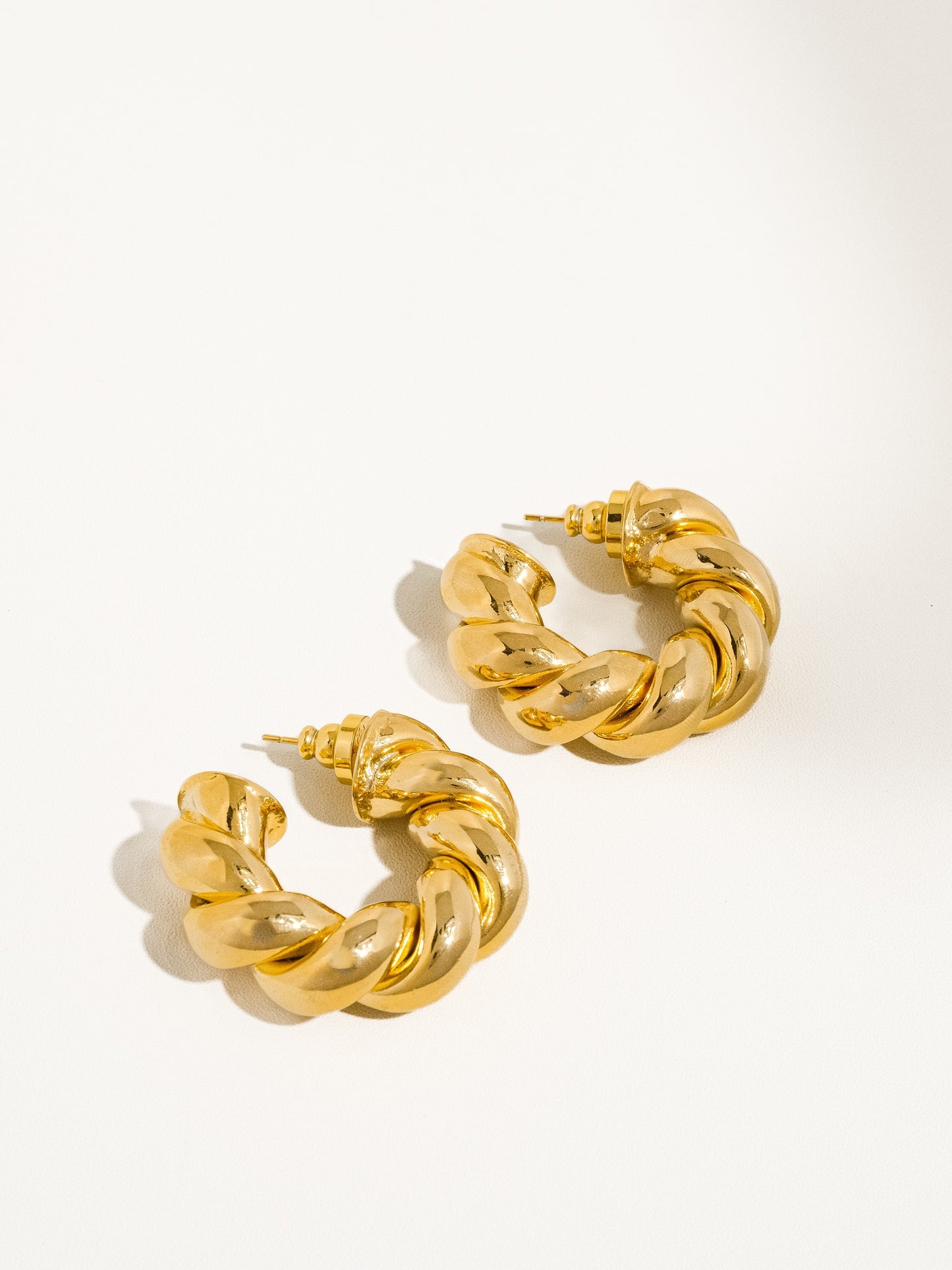 Twisted C-Shaped 18K plated Earrings