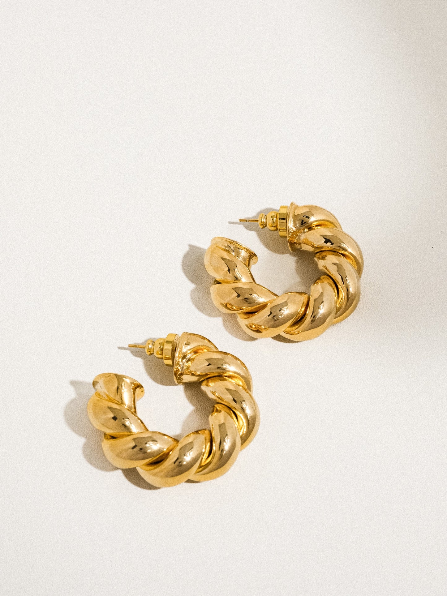 Twisted C-Shaped 18K plated Earrings