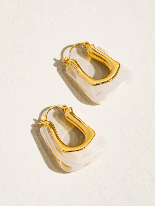 Everyday Chunky U-Hoop dropped 18K plated Earrings